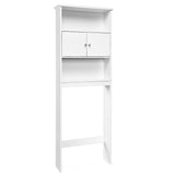 NNECW Wooden Landing Bathroom Shelf with 3 Layers & Two Doors