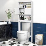 NNECW Wooden Landing Bathroom Shelf with 3 Layers & Two Doors