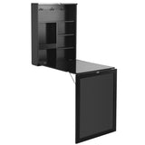 NNECW Fold Out Convertible Desk with  Blackboard for Office-Black