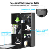 NNECW Fold Out Convertible Desk with  Blackboard for Office-Black