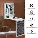 NNECW Fold Out Convertible Desk with  Blackboard for Office-White