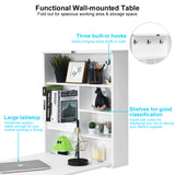 NNECW Fold Out Convertible Desk with  Blackboard for Office-White