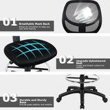 NNECW Mesh Drafting Chair with Lumbar Support & Adjustable Footrest Ring