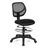 NNECW Mesh Drafting Chair with Lumbar Support & Adjustable Footrest Ring