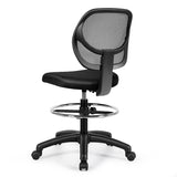 NNECW Mesh Drafting Chair with Lumbar Support & Adjustable Footrest Ring