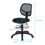 NNECW Mesh Drafting Chair with Lumbar Support & Adjustable Footrest Ring