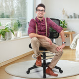NNECW Mesh Drafting Chair with Lumbar Support & Adjustable Footrest Ring