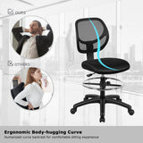 NNECW Mesh Drafting Chair with Lumbar Support & Adjustable Footrest Ring