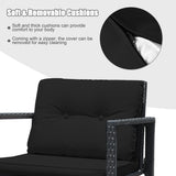 NNECW 3 Pieces Outdoor Rocking Bistro Set for Garden Backyard &amp Poolside-Black