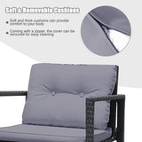 NNECW 3 Pieces Outdoor Rocking Bistro Set for Garden Backyard &amp Poolside-Gray