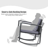 NNECW 3 Pieces Outdoor Rocking Bistro Set for Garden Backyard &amp Poolside-Gray