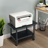 NNECW 2-Tier Rolling Under Desk Machine Stand Cart-Black