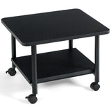 NNECW 2-Tier Rolling Under Desk Machine Stand Cart-Black
