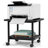 NNECW 2-Tier Rolling Under Desk Machine Stand Cart-Black