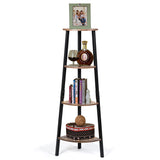 NNECW 4-Tier Corner Bookshelf for Books & Plants