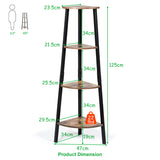 NNECW 4-Tier Corner Bookshelf for Books & Plants