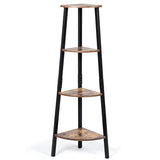 NNECW 4-Tier Corner Bookshelf for Books & Plants