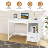 NNECW White Computer Laptop Workstation Drawers Shelf with Spacious Room for Office