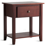 NNECW Bedside Tables with Drawer and Storing Shelf for Bedroom/Living Room/Bathroom/Office-Brown-1 piece