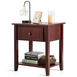NNECW Bedside Tables with Drawer and Storing Shelf for Bedroom/Living Room/Bathroom/Office-Brown-1 piece