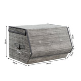 NNECW Large Stackable Bins Cubes with Lids Storage Organizers-Grey