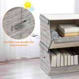 NNECW Large Stackable Bins Cubes with Lids Storage Organizers-Grey