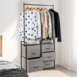 NNECW Fabric Drawer Dresser with Clothes Rack