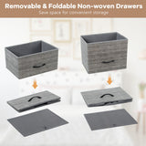 NNECW Fabric Drawer Dresser with Clothes Rack