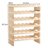 NNECW 36-Bottles 6-Tier Display Stackable Wood Wine Rack for for Bar Wine Cellar