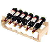 NNECW 36-Bottles 6-Tier Display Stackable Wood Wine Rack for for Bar Wine Cellar