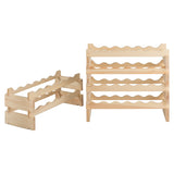 NNECW 36-Bottles 6-Tier Display Stackable Wood Wine Rack for for Bar Wine Cellar