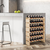 NNECW 36-Bottles 6-Tier Display Stackable Wood Wine Rack for for Bar Wine Cellar