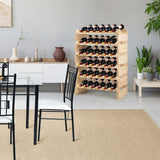 NNECW 36-Bottles 6-Tier Display Stackable Wood Wine Rack for for Bar Wine Cellar