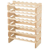NNECW 36-Bottles 6-Tier Display Stackable Wood Wine Rack for for Bar Wine Cellar