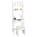 NNECW 3-in-1 Vanity Set with Flip Top Mirror & Stool for Small Spaces