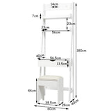 NNECW 3-in-1 Vanity Set with Flip Top Mirror & Stool for Small Spaces