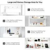 NNECW 3-in-1 Vanity Set with Flip Top Mirror & Stool for Small Spaces