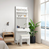 NNECW 3-in-1 Vanity Set with Flip Top Mirror & Stool for Small Spaces
