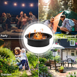 NNECW Outdoor Round Metal Fire Pit Ring for Backyard & Patio & Camping