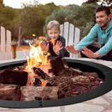 NNECW Outdoor Round Metal Fire Pit Ring for Backyard & Patio & Camping