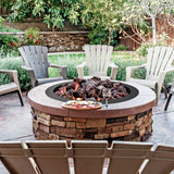 NNECW Outdoor Round Metal Fire Pit Ring for Backyard & Patio & Camping