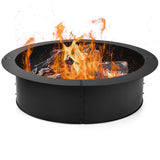 NNECW Outdoor Round Metal Fire Pit Ring for Backyard & Patio & Camping