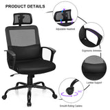 NNECW Ergonomic Mesh Office Chair with Massage Lumbar Support for Office