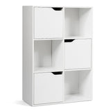 NNECW 6-Cube Units Display Shelf with 3 Open Compartments and 3 Closed Compartments for Living Room/Bedroom