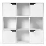 NNECW Cube Shelf with 9 Compartments & 5 Magnetic Doors