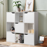 NNECW Cube Shelf with 9 Compartments & 5 Magnetic Doors
