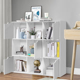 NNECW Cube Shelf with 9 Compartments & 5 Magnetic Doors