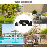 NNECW 6-Piece Patio Rattan Sofa Set with Washable Cushion Cover for Backyard & Poolside Black