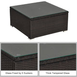 NNECW 6-Piece Patio Rattan Sofa Set with Washable Cushion Cover for Backyard & Poolside Black