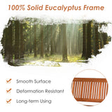 NNECW Garden Eucalyptus Wooden Bench with Backrest for Patio